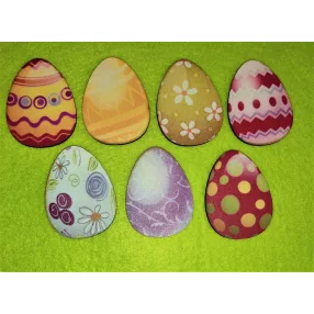 Nyomtatott fa Húsvéti tojás mix	7db/csomag	4,5x5,8cm 
