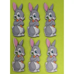 Nyomtatott fa Nyuszi répával	6db/csomag	3,5x9cm 