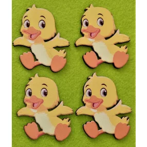   Nyomtatott fa Kiskacsa széttárt kezekkel	4db/csomag	5,8x7cm 