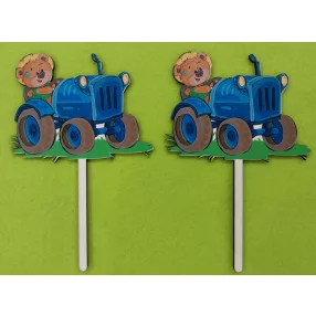   Nyomtatott Beszúrós fa  Traktor macival 	2db/ csomag 	10x15 cm 