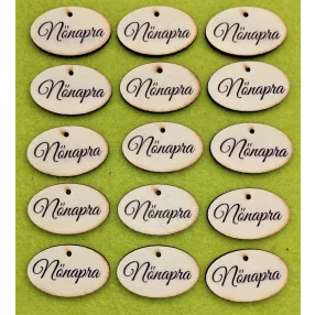   Nyomtatott Fa  Kicsi Ovális tábla Nőnapra felirattal 	15db/csomag	4x2.5 cm 