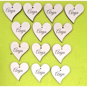  Nyomtatott Fa   Francia szív Anya  felirattal 	13db/csomag	4x4cm 