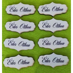   Nyomtatott Fa  tábla  Édes Otthon Felirattal 	 8db/csomag	7x3,5cm 