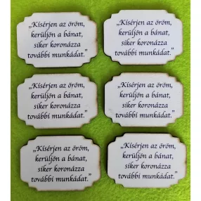   Nyomtatott Fa  tábla Kísérjen az öröm ,kerüljön a bánat …. Felirattal 	 6db/csomag	6,5x4,5cm 