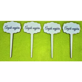   Nyomtatott Fa  Beszúrós tábla Anyák napjára  Felirattal 	 4db!csomag	7x14cm 