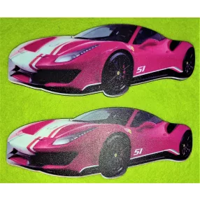 Nyomtatott fa   Piros sport autó	 2db/csomag 	15x6cm 