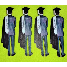   Nyomtatott fa   Ballagó fiú Ballagásodra felirattal 	4db/csomag	13,5x6,5cm