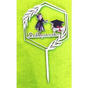    Beszúrós Nyomtatott fa beszúrós dísz lánnyal Ballagásodra   felirattal	1db/csomag	10x17cm 	