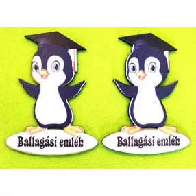    Nyomtatott fa Pingvin  Ballagási emlék Felirattal	2db/csomag	9x12cm v