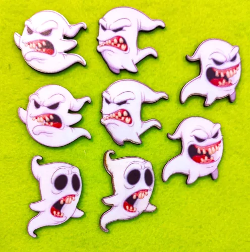  Nyomtatott fa Szellem szett	8db/csomag	4-5 cm 