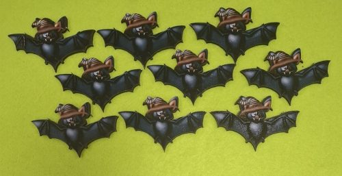  Nyomtatott fa Félszemű denevér kalappal 	9db/csomag	6,5x4,5 cm 