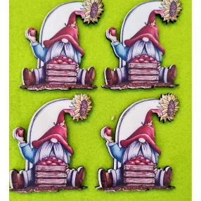 Nyomtatott fa Manó napraforgó alatt 	4db/csomag	6,5x7,5cm 