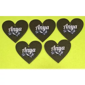    Nyomtatott fa Fekete Szív Anya  felirattal	5db/csomag	6x7cm 