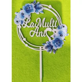 Nyomtatott fa Kék la multi ani	1db	9x8cm 