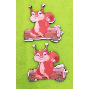  Nyomtatott fa Mókus farönkön	2db/csomag	10x10cm 