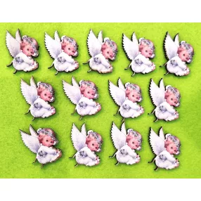 Nyomtatott fa Angyal kislány 	13db/csomag	3x4cm 