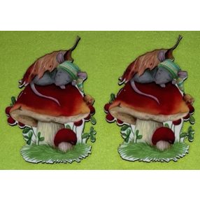  Nyomtatott fa gomba alvó egérrel	2db/csomag	8,5x11,5cm 