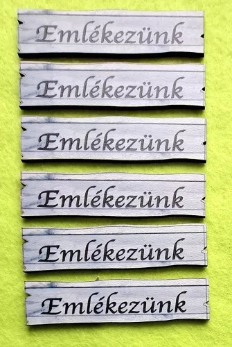  Nyomtatott  Deszka biléta Emlékezünk felirattal	6db/csomag	10x2,5cm 