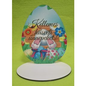    Nyomtatott fa  Talpas Tojás, Nyuszi talp Kellemes húsvéti ünnepeket!	1 szett	12x16cm, talp  13x10