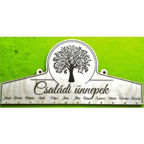  Nyomtatott Natúr  fa Naptár tábla	1db	40x18,5cm  