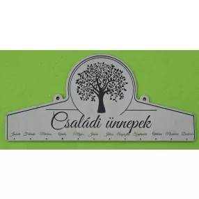    Nyomtatott Natúr,nyír rétegelt lemez Naptár tábla	1db	40x18,5cm  