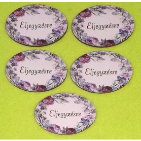   Nyomtatott ,fa alapú HDF(nem tömörfa)    Oválist tábla eljegyzésre felirattal 	5db/csomag	6x4cm  
