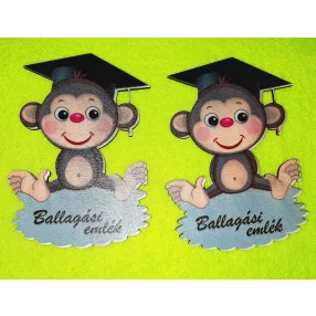   Nyomtatott Fa    Ballagó Maki Ballagási emlék felirattal	2db/csomag	7,5x10,5cm 