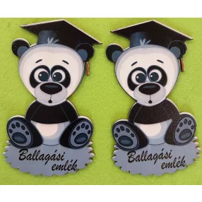   Nyomtatott Fa    Ballagó Panda maci   Ballagási emlék felirattal	2db/ csomag 	8x13cm