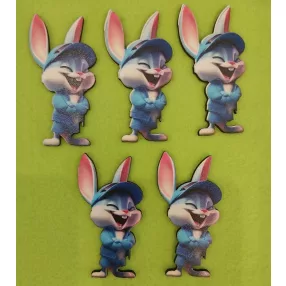 Nyomtatott Fa   Kék sapkás nyuszkó	5db/csomag	4,5x7cm 