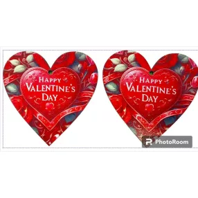 Nyomtatott Fa 10cm Valentin szív	2db/csomag	10cm 