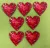 Nyomtatott Fa  5cm Valentin szív	7db/csomag	