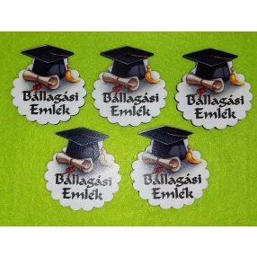  Nyomtatott Fa   Ballagási tábla  Ballagási emlék  felirattal	5db/csomag	5x5,5cm 