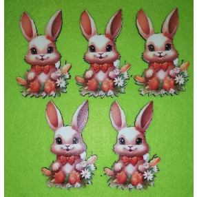 Nyomtatott Fa  Barna nyuszkó	5db/csomag	9x6,cm 