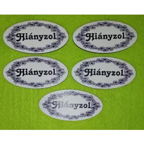  Nyomtatott fa  Nagy Fekete virág mintás ovális tábla Hiányzol felirattal	5db/csomag	8x4 cm 