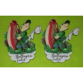   Nyomtatott fa Büszke horgász Ballagási emlék felirattal	2db/csomag	9,5 x11cm vastagság 3mm	