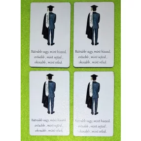   Nyomtatott Fa    Fiús ballagási tábla Bátrabb vagy, mint hiszed….felirattal	4db/csomag	8x5cm 