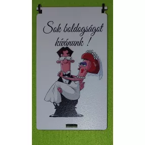    Nyomtatott ,fa alapú HDF(nem tömörfa)    Esküvői pénzátadó doboz Ölbe kapott menyasszony Sok boldogságot kívánunk?  felirattal	1szett	10x18cm magasság 1,5cm  