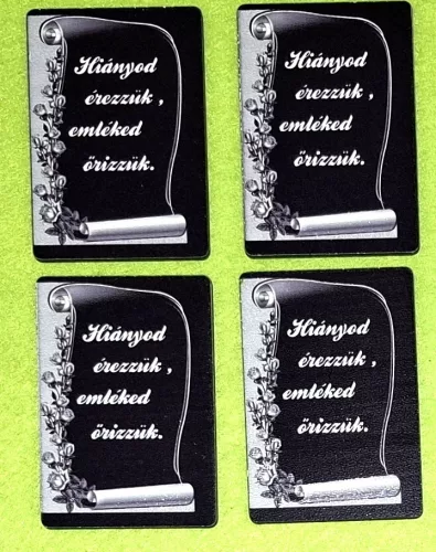 Nyomtatott fa Fekete papirusz Hiányod érezzük …....	4db/csomag	5x7cm 