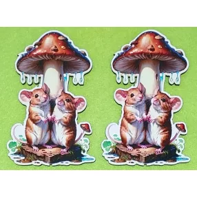 Nyomtatott Fa Egér pár gomba alatt 	1db	7x10 cm 