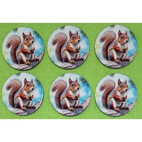 Nyomtatott Fa kör lap Mókus	6db/csomag	5 cm 