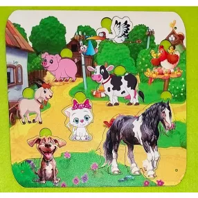   Nyomtatott ,fa alapú HDF(nem tömörfa)    alapú HDF(nemtömörfa)  alapú HDF lemez (nem tömör fa) Baba Matató falra szerelhető  Farm  szett	