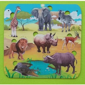   Nyomtatott fa alapú HDF(nem tömörfa)  alapú HDF lemez (nem tömör fa)  Baba Matató falra szerelhető  szafari szett	1szett	