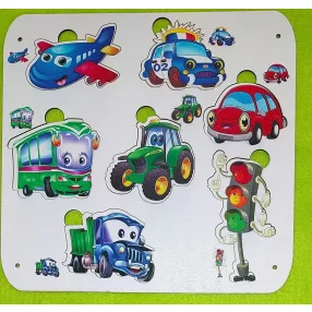   Nyomtatott fa alapú HDF(nem tömörfa) Baba Matató falra szerelhető járművek szett	1szett