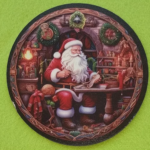 Nyomtatott Fa koszorú közép Télapó kívánság listával 	1db	11,8 cm 