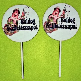   Nyomtatott ,fa alapú HDF(nem tömörfa)    Pergető horgász  Boldog születésnapot	2db/ csomag 	8x16cm