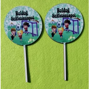   Nyomtatott ,fa alapú HDF(nem tömörfa)    Focizós  gyerekek    Boldog születésnapot	2db/csomag	8x16cm 