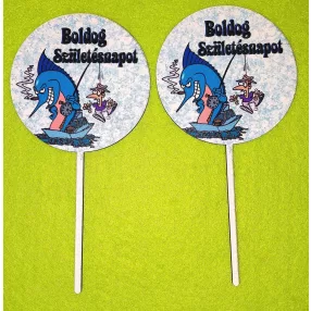   Nyomtatott ,fa alapú HDF(nem tömörfa)    Kifogott horgász   Boldog születésnapot	2db/csomag	8x16cm 