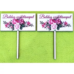  Nyomtatott ,fa alapú HDF(nem tömörfa)      Beszúrós téglalap Rózsás    Boldog születésnapot	2db/ csomag 	10x13cm 