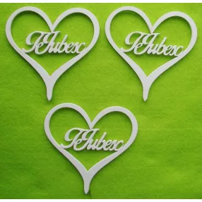 Fehér  fa Te iubesc 3db/csomag	10x10cm 