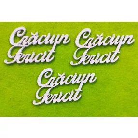 Fehér fa Craciun fericit  9,5x5,2cm 3db/csomag